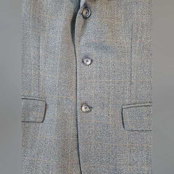 Oscar De La Renta mens 40 brown crosshatched sports jacket - Picture 3 of 9